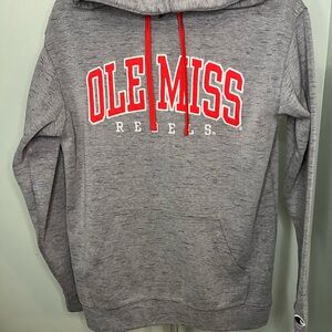 Champion unisex medium Gray and Red Ole Miss Hoodie